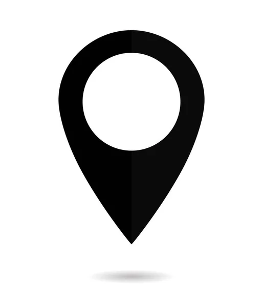 一品红的地图落销的图标 黑色Gps标记 位置和导航的地理点 地图上的精确位置 旅行的符号和应用程序的方向 城市的地标B — 图库矢量图片