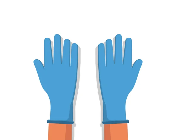 Рука Доктора Голубой Латексной Перчатке Хирургическая Резиновая Перчатка Защиты Ковида — стоковый вектор