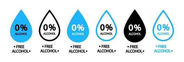 Icône Sans Alcool Symbole Non Alcoolique Logo Pour Bière Cosmétiques — Image vectorielle