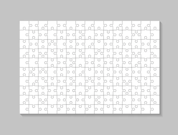 Patrón Pieza Rompecabezas Plantilla Realista Rompecabezas Rejilla Esquema Cuadrado Para — Vector de stock