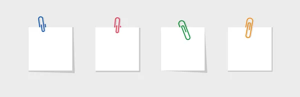 Paper Note Clip Paperclip Memo Color Notepaper Paperclip Reminder School — Stock Vector