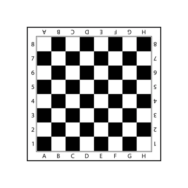 ゲームのためのチェスボード チェスボードのテーブル チェスのパターン ブラックホワイトのチェックボードの質感 文字と数字でチェスボード チェックメイトのための木製の広場 表のアイコン ベクトル — ストックベクタ