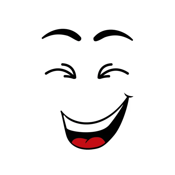 笑顔だ 笑顔で面白いアイコンだ 絵文字で目 マウスで顔 幸せと笑顔の感情 漫画のキャラクター 分離ベクトル図 — ストックベクタ