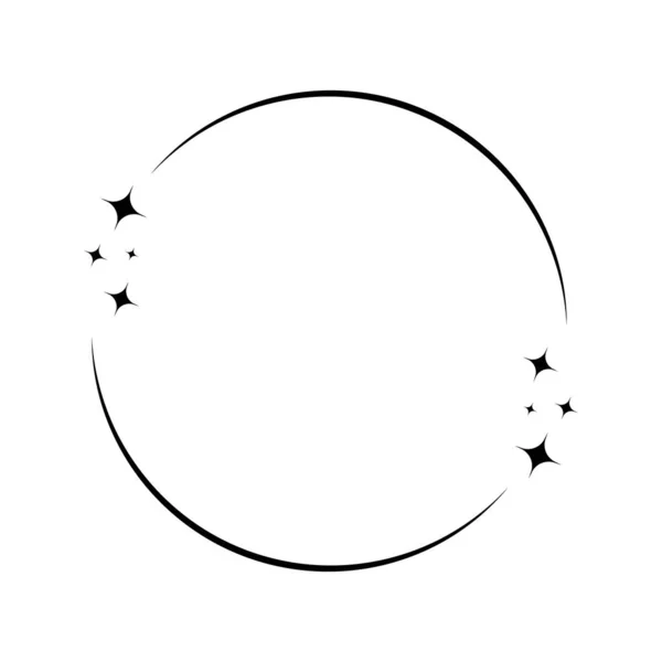 Star Circle Sparkle Stardust Ring Frame Star Dust Wreath Border — 스톡 벡터