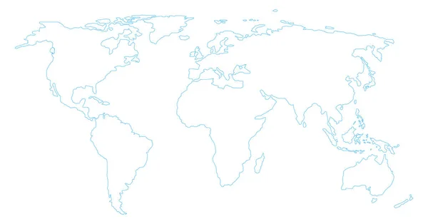 Outline World Map Simple Line Earth Globe Sketch World Map — стоковый вектор