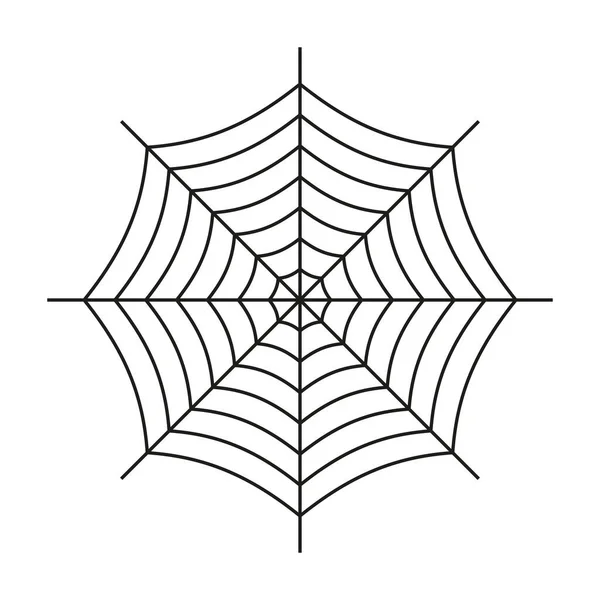 Een Spinnenweb Spiderweb Geïsoleerd Witte Achtergrond Zwart Spinnenweb Icoon Cartoon — Stockvector