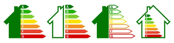 Energetická Třída Domu Osvědčení Epc Odznak Ekonomie Výkonnosti Efektivity Domu — Stockový vektor