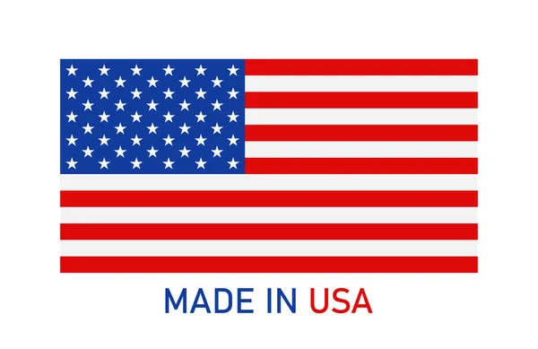 Fatto Usa Icona Bandiera America Distintivo Logo Del Prodotto Francobollo — Vettoriale Stock