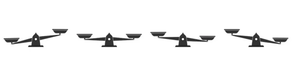 Ícones Balança Balança Comparação Peso Libra Justiça Logotipo Para Justiça — Vetor de Stock