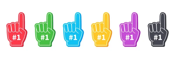 Αφρώδη Δάχτυλα Αριθμός Στα Δάχτυλα Αφρού Γάντι Χεριού Έναν Αριθμό — Διανυσματικό Αρχείο