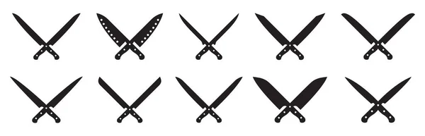 Ясник Ножі Барбекю Піктограма Шеф Кухаря Перехрещений Логотип Ножів Кухні — стоковий вектор