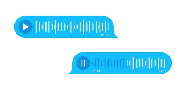 Mensaje Voz Iconos Audio Chat Grabar Mensaje Audio Burbuja Con — Archivo Imágenes Vectoriales