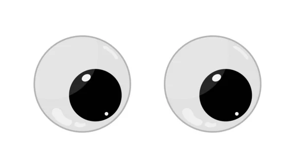 Sallanan Plastik Gözler Oyuncak Için Şaşı Gözler Kukla Gözler Beyaz — Stok Vektör