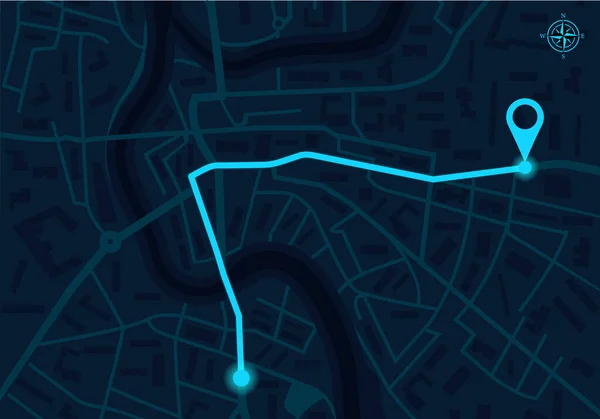 Karta Stad Med Gps Navigator Navigera App Med För Stad — Stock vektor