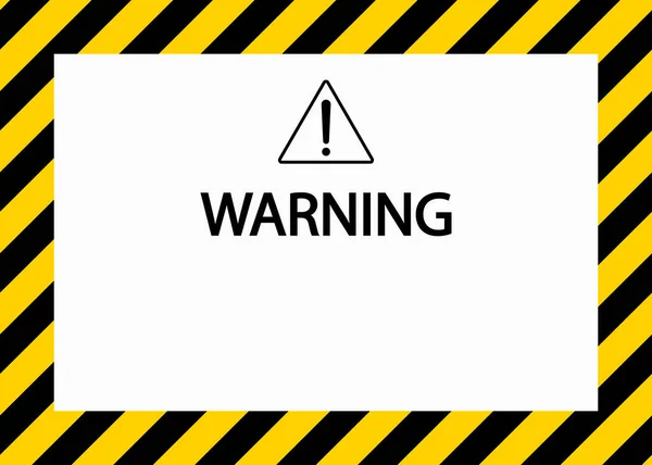 Panneau Prudence Avec Bande Jaune Noir Attention Danger Rectangle Rayé — Image vectorielle