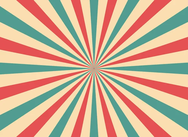 Geçmişe dönük sirk çizgileri. Klasik sirk çizgileri. Yıldız patlaması posteri. Güneş ışığı ve güneş ışığıyla karnaval duvar kağıdı. Radyal desen ve güneş ışığı. Vektör.