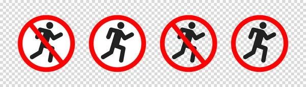 Verbotenes Zeichen Für Fußgänger Umrisse Von Icons Mit Eingeschränktem Zugang — Stockvektor
