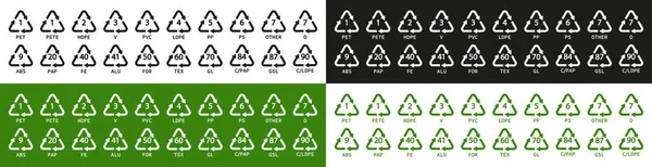 Символы Пластиковой Переработки Символы Переработки Пластика Икона Pet Hdpe Code — стоковый вектор