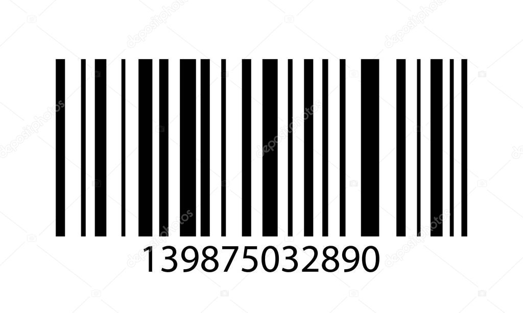 Barcode. Barcode of product in supermarket. Sample of bar code for scan in shop. Symbol for price, freight, purchase and identification. Data icon for scanner and sale. Sticker isolated vector.