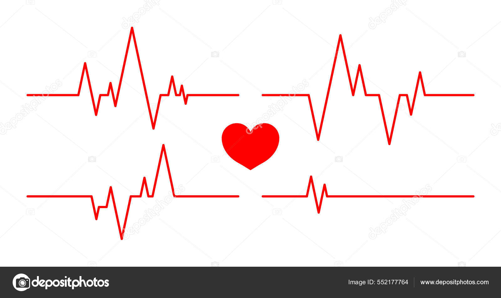Heartbeat Line Pulse Cardiogram Monitor Icons Heart Beat Ecg Graph ...