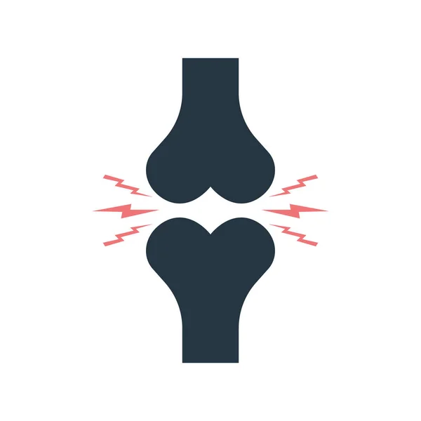 Ikone Des Knochengelenks Mit Schmerzen Knie Arthritis Logo Der Rheumatologie — Stockvektor