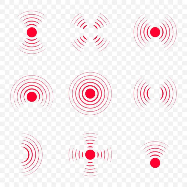 Icône Douleur Avec Pointe Vagues Rouges Blessure Corps Cible Couverture — Image vectorielle