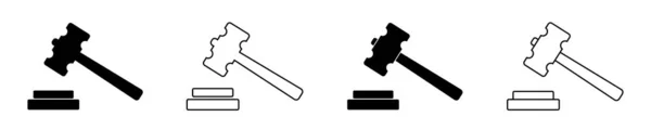Ікона Дарована Молот Судді Логотип Закону Або Аукціону Вирок Суду — стоковий вектор