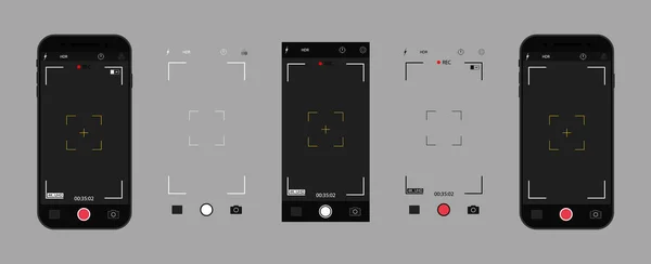 Камера Телефоні Фотоапарат Екрані Мобільних Пристроїв Інтерфейсом Інтерфейс Селфі Смартфоні — стоковий вектор