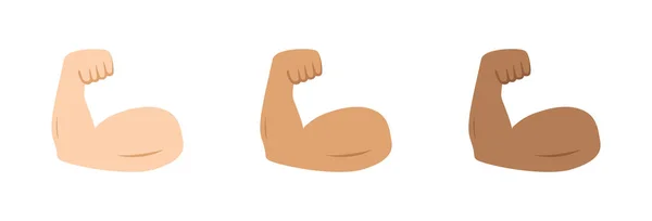 Músculo Del Brazo Emoji Bíceps Fuerte Emoticon Fuerza Mano Icono — Archivo Imágenes Vectoriales