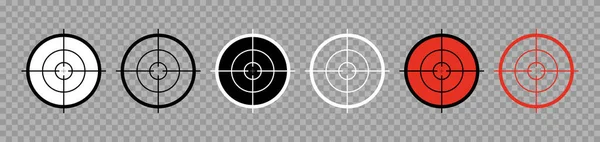 狙撃手の十字線だ 透明な背景にアイコンが分離されています 銃とライフルの標的だ 軍事目的の概要アイコン 軍隊や狩猟用武器のロゴ クロスとポイントで撮影 ベクトル — ストックベクタ