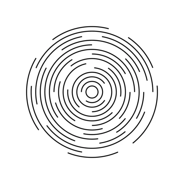 Círculo Línea Concéntrica Patrón Línea Redonda Forma Circular Ondulada Círculo — Vector de stock