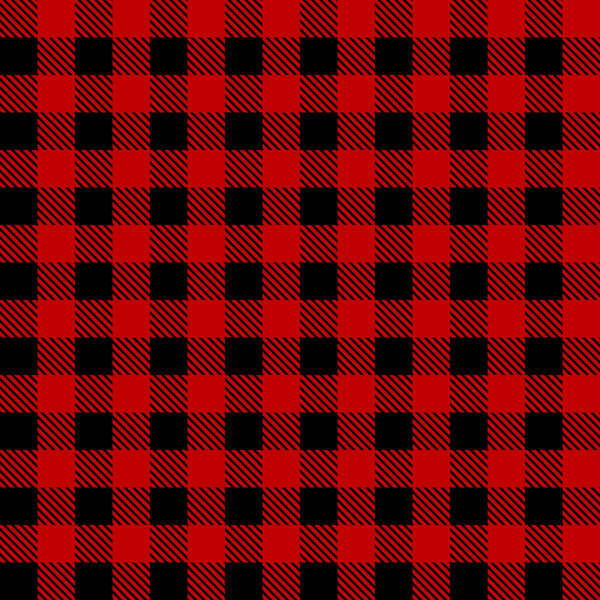 Red lumberjack. Black-red lumberjack. Seamless pattern for plaid. Background for flannel, shirt and cloth. Buffalo texture. Checkered pattern for print, jacket and napkin. Vector.