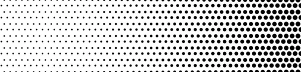 Візерунок Напівтонових Крапок Чорна Текстура Білому Тлі Горизонтальні Ретро Точки — стоковий вектор