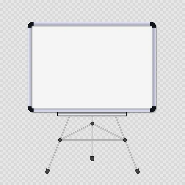 White Board Tripod Whiteboard Stand Tripod Blank Blackboard Presentation Mockup — Stock Vector