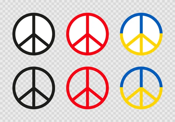 Signe Paix Paix Joyeux Symbole Amour Icône Ukraine Drapeau Ukraine — Image vectorielle