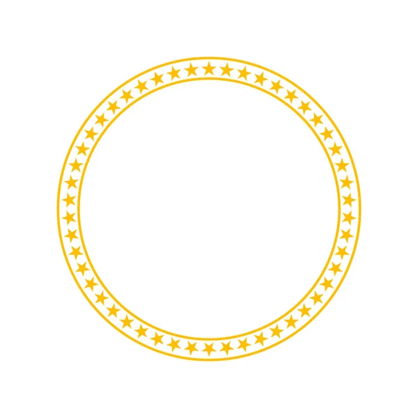 Hvězdný Kruh Žluté Kulaté Hvězdy Kruhový Odznak Hvězdami Rámem Ikona — Stockový vektor