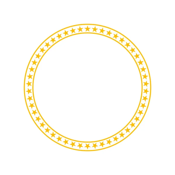 Círculo Estrella Marco Amarillo Estrellas Redondas Insignia Circular Con Estrellas — Archivo Imágenes Vectoriales