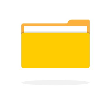 Dosya dizini. Dosya dizin simgesi. Bilgisayardaki belge. Veri ve arşiv simgesi düz ve gölgeli. Web arşivi ve web dizini. Bilgisayar grafik elementleri. Renk sembolü. Vektör.