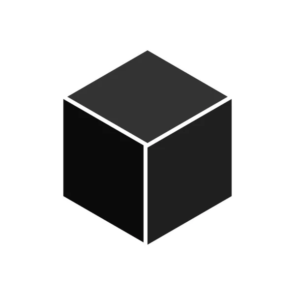 Cubo Icono Cúbico Cubo Isométrico Negro Cúbico Aislado Sobre Fondo — Archivo Imágenes Vectoriales