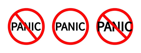 Panik Hört Auf Keine Panik Ikone Der Unbekümmertheit Und Angst — Stockvektor