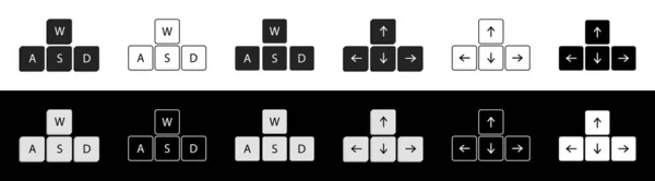 Šipková Klávesnice Navigace Šipkami Klávesnici Ikona Dolů Nahoru Doleva Doprava — Stockový vektor