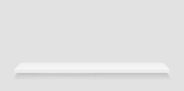 Λευκό Ξύλινο Ράφι Λευκό Τοίχο Βιβλιοθήκη Απομονωμένη Κενό Φόντο Κενό — Διανυσματικό Αρχείο