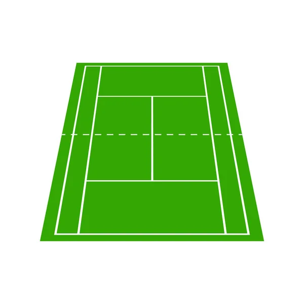 Tennis Court Top View Badminton Field Top View Graphic Square — Stock Vector
