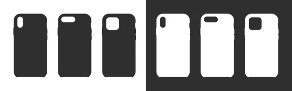 Phone Silicone Case Smartphone Cover Mockup Silicone Phone Case Mock — Vettoriale Stock