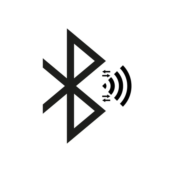 Icône Bluetooth Symbole Dent Bleue Icône Bluetooth Isolée Sur Fond — Image vectorielle