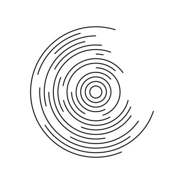 Koncentryczne Koło Koncentryczny Krąg Linii Złamana Spirala Okrągły Wzór Linii — Wektor stockowy