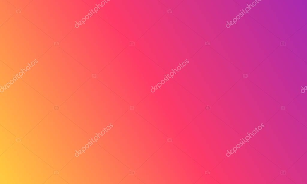 Gradient background. Orange, pink and purple colors. Rainbow colors. Magenta, yellow and red texture. Abstract gradation wallpaper. Bright backdrop for follow, like and social. Vector.