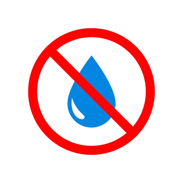 Σταμάτα Την Πινακίδα Νερό Απαγορευμένο Εικονίδιο Για Υγρό Νερό Και — Διανυσματικό Αρχείο