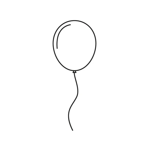 Εικονίδιο Περίγραμμα Μπαλόνι Μπαλόνι Γραμμής Κορδόνι Στυλ Κινουμένων Σχεδίων Μπαλούν — Διανυσματικό Αρχείο