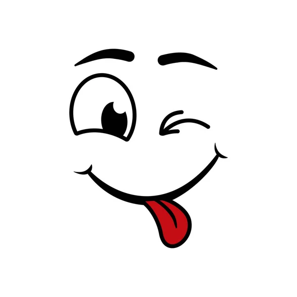 Visage Avec Langue Logo Bouche Emoji Pour Savoureux Icône Sourire — Image vectorielle
